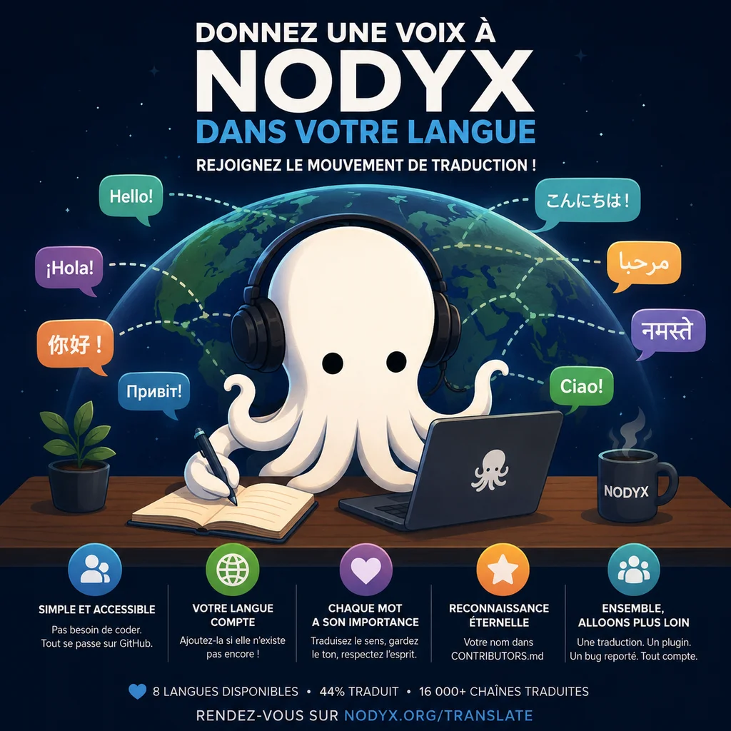 Donnez une voix à Nodyx dans votre langue
