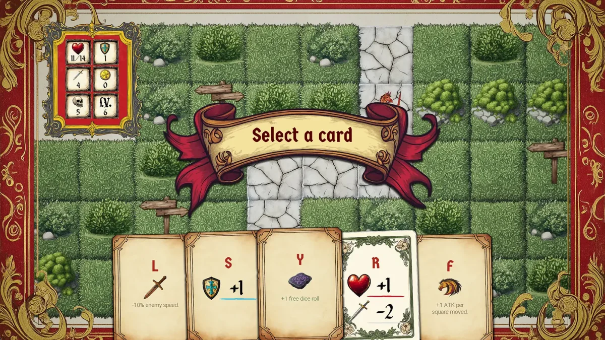 Sélection de cartes sur le plateau vivant de Type or Die