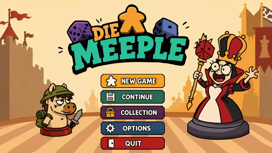 Plateau dessiné à la main de Die Meeple